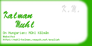 kalman muhl business card